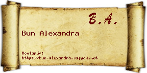 Bun Alexandra névjegykártya
