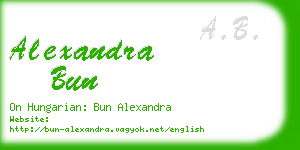 alexandra bun business card